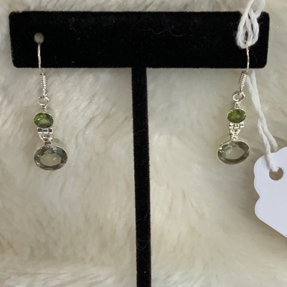 Drop Amethyst and Peridot Earrings NWT